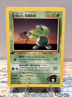 Pokemon TCG Erika's Oddish Gym Heroes 78/132 1st Edition Common Card WOTC - Image 1