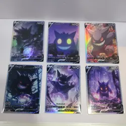 Lot of 6 Custom holo Gengar V Pokemon Trading Card sleeved & top loaded - Image 2