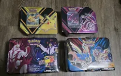 Pokemon TCG Collector's Chest Lunch Box Tins Lot Of 4 Sword & Shield SEALED - Image 1