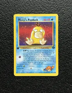 Pokemon TCG - 1st Edition Misty’s Psyduck 90/132 - Rare - Gym Heroes *NM/M - Image 1