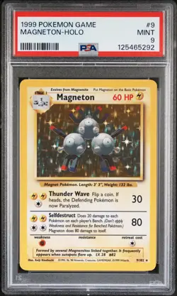 1999 POKEMON GAME #9 MAGNETON-HOLO PSA 9 - Image 1