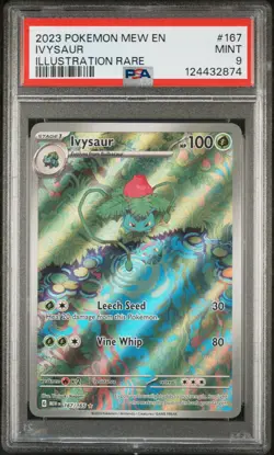 2023 POKEMON MEW EN-151 ILLUSTRATION RARE #167 IVYSAUR PSA 9 - Image 1