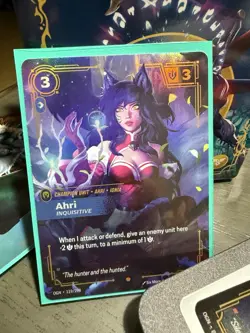 Riftbound League Of Legends Origins Foil Card OGN 119 Ahri Inquisitive - Image 1