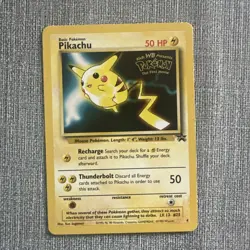 Pikachu Pokemon The First Movie Kids WB Promo 4 WoTC Black Star Stamped Card - Image 1