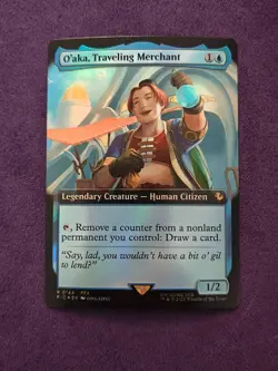 O'aka, Traveling Merchant Extended Art - FIC 0144 NM - MTG Magic FOIL - Image 1