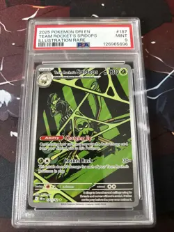 Pokemon 2025 Destined Rivals Team Rocket’s Spidops 187/182 PSA MINT 9 - Image 1