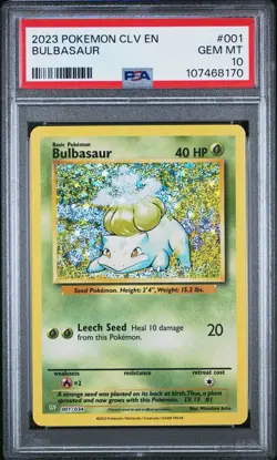 PSA 10 Pokemon 2023 Clv-TCG Classic Venusaur & Lugia Ex Deck #001 Bulbasaur - Image 2