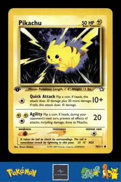 2000 Pokemon WotC Neo Genesis 70/111 Pikachu 1st Ed - Image 1