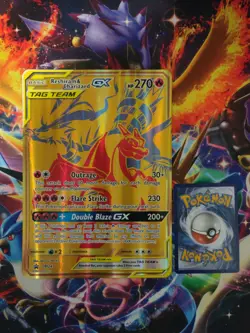 Reshiram & Charizard GX SM247 Card Pokemon TCG Promo NM JUMBO Full Art Tag Team - Image 1