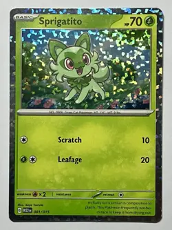 Sprigatito 001/015 (NM) Holo Rare Scarlet & Violet: McDonald’s Promo 2024 - Image 1