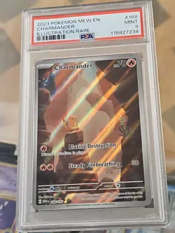 2023 POKEMON MEW EN-151 ILLUSTRATION RARE #168 CHARMANDER PSA 9 - Image 3