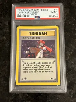 2000 Pokemon Gym Heroes The Rocket’s Trap 19/132 - 1st Edition Holo PSA 8 NM-MT - Image 1