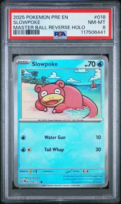 Slowpoke (018/131) Master Ball - Pokemon TCG: Prismatic Evolutions PSA 8 NM-MT - Image 1