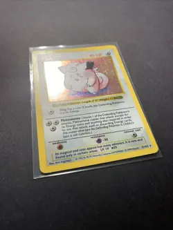 Clefairy 005/102 Base Set (Shadowless) Holo Unlimited Pokemon WOTC LP- - Image 2
