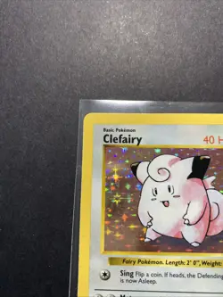 Clefairy 005/102 Base Set (Shadowless) Holo Unlimited Pokemon WOTC LP- - Image 3