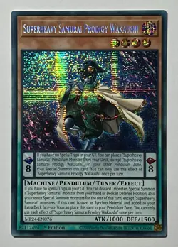 Superheavy Samurai Prodigy Wakaushi MP24-EN076 (NM) Secret Rare 1st Edition TCG - Image 1