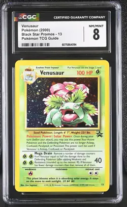 CGC 8 Venusaur 2000 Black Star Promos 13 Holo Pokemon Card - Image 1
