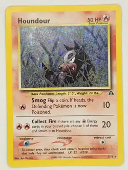 Pokemon TCG Houndour Neo Discovery Holo Rare Card 5/75 Houndour - Image 1
