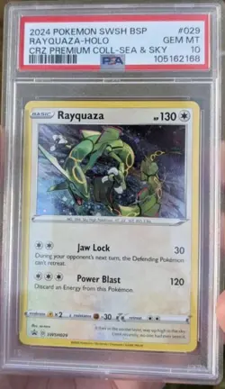 PSA 10 GEM MINT Rayquaza Cosmos Holo SWSH029 Black Star Promo Pokemon Card - Image 1