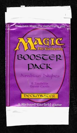 Magic The Gathering Arabian Nights Empty Booster Pack Wrapper NO CARDS - Torn - Image 1