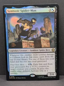 Symbiote Spider-Man FOIL PreRelease Marvel Magic Black Suit Spidey MTG NM - Image 1