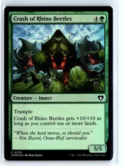 FOIL Crash of Rhino Beetles Commander Masters - MTG Magic the Gathering Card - Image 1