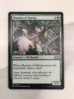 Shaman of Spring Foil MTG Magic the Gathering Card NM Near Mint Core Set M15 - Image 1