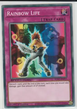 YUGIOH! SPEED DUEL - RAINBOW LIFE CARD - SGX1-ENF17(X1) - 1ST EDITION - FREE P&P - Image 1