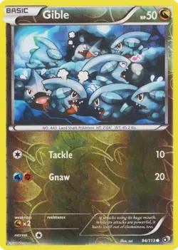 Gible 94/113 Reverse Holo Legendary Treasures Pokemon Card LP - Image 1