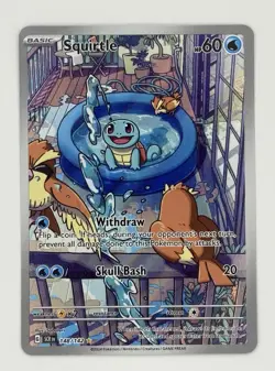 Squirtle 148/142 Stellar Crown Illustration Rare Pokemon Card TCG NM - CNSMT TC - Image 1