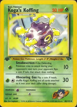 Koga's Koffing 48/132 Uncommon Gym Challenge Pokemon Card NM/LP - Image 1