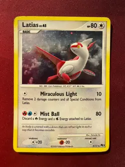 LATIAS 3/17 POP Series 7 HOLO SWIRL Pokemon Organized Play promo TCG card - Image 1