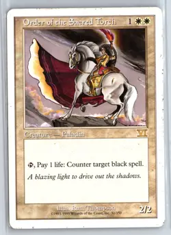 Order of the Sacred Torch Sixth Edition Rare - MTG Magic the Gathering Card - Image 1