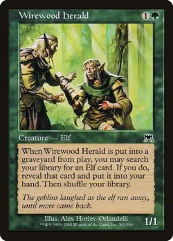 Wirewood Herald NM/M Onslaught Green Creature Elf MTG Magic English Regular - Image 1