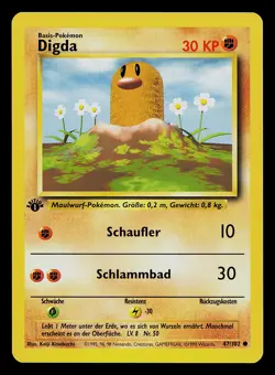 Pokemon Card - Diglett Digda German 1st Edition Base Set 47/102 Common - Image 1