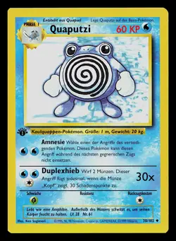 Pokemon Card - Poliwhirl Quaputzi German 1st Edition Base Set 38/102 Uncommon - Image 1