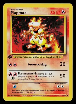 Pokemon Card - Magmar German 1st Edition Base Set 36/102 Uncommon - Image 1