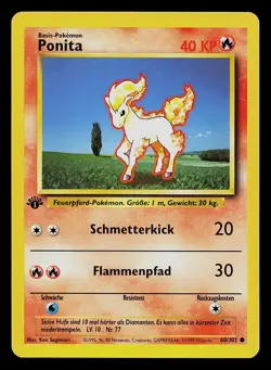 Pokemon Card - Ponyta Ponita German 1st Edition Base Set 60/102 Common - Image 1