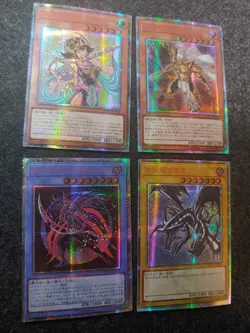 Yu-Gi-Oh Fan Made Japanese God Card Dark Magician Girl Blue Eyes Ultimate Dragon - Image 5