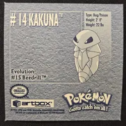 Kakuna 14 Artbox Series 1 Stickers Vintage Pokemon Trading Card Game 1999 NM - Image 2