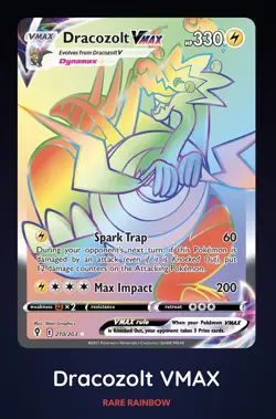 ?Dracozolt VMAX (Secret) 210/203 SWSH07: Evolving Skies Holo Pokemon Card NM - Image 1