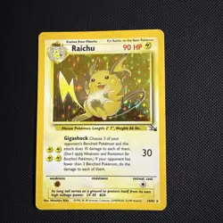 Pokemon TCG Raichu Fossil Holo Rare Card 14/62 Unlimited Vintage, Near Mint LP - Image 1