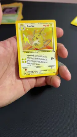 Pokemon TCG Raichu Fossil Holo Rare Card 14/62 Unlimited Vintage, Near Mint LP - Image 2