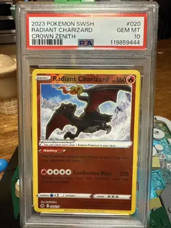 Pokemon 2023 SWSH Radiant Charizard Crown Zenith Card 020/159 PSA 10 Gem MT - Image 1