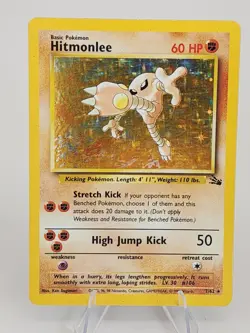 Hitmonlee Holo Rare Pokemon Card 7/62 Fossil Set Near Mint Condition - Image 1