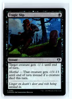 FOIL Tragic Slip Commander Masters Common - MTG Magic the Gathering Card - Image 1