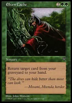 4x Elven Cache Visions MtG Magic Green Common 4 x4 Card Cards - Image 1