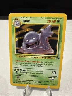 Pokemon TCG Muk 13/62 Holo Rare Fossil Set WOTC 1999 NM Condition - Image 1