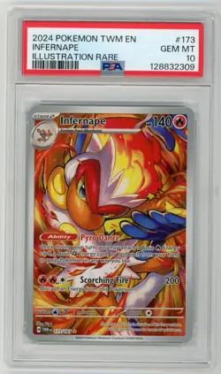 2024 POKEMON TWM EN-TWILIGHT MASQUERADE ILLUSTRATION RARE #173 INFERNAPE PSA 10 - Image 1
