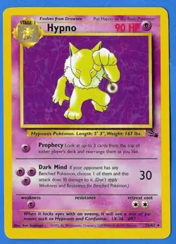 1999 Wizards Pokemon Fossil Unlimited Hypno 23/62 Non-Holo NM-MT - Image 1